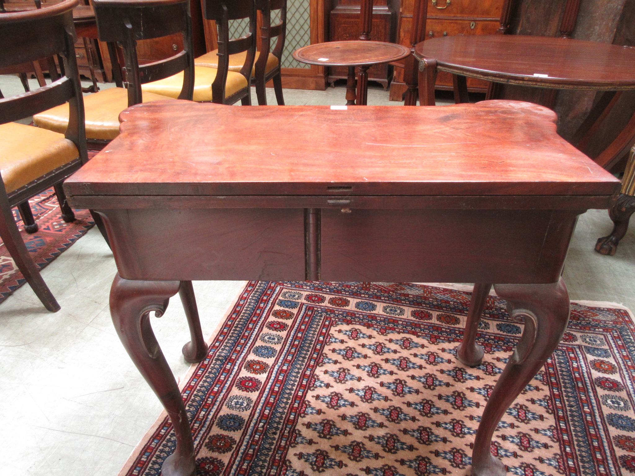 A George II mahogany tea table, the shap - Image 7 of 17