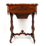 A Victorian burr walnut dressing/work ta