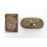 A George V silver card case together wit