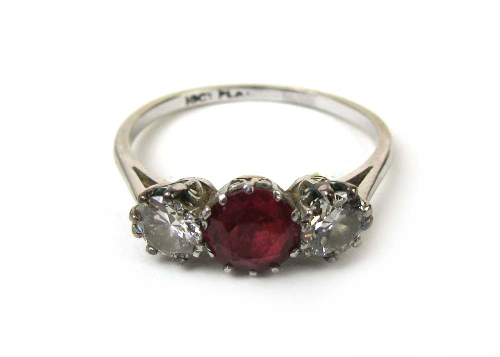 An early 20th century white metal, ruby - Image 3 of 6