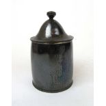 A George VI silver tea caddy of cylindri