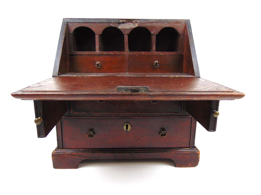 An 18th century teak apprentice bureau, - Image 2 of 3