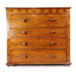 A 19th century mahogany chest of four lo