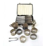 An assortment of silver tableware to inc