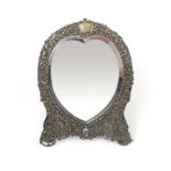 A Victorian silver fronted heart shaped