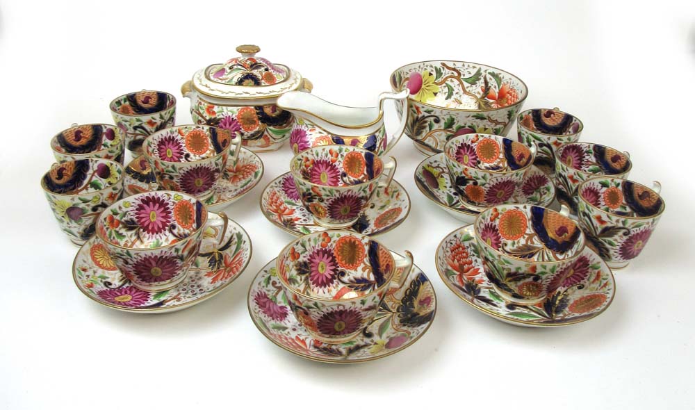 A 19th century Derby style part tea set - Image 3 of 13