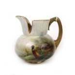 A Royal Worcester porcelain jug, of squa