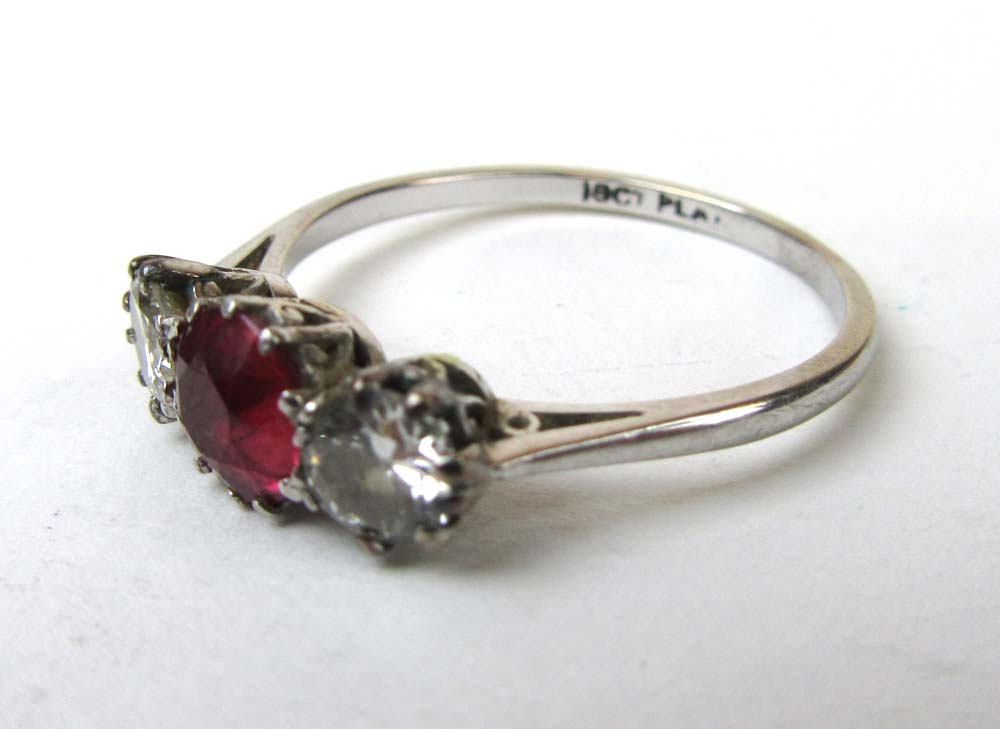 An early 20th century white metal, ruby - Image 2 of 6