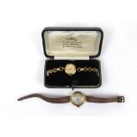 A boxed ladies 9ct gold Peertone wrist w