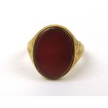 A mid-Victorian 9ct gold and oval carnel