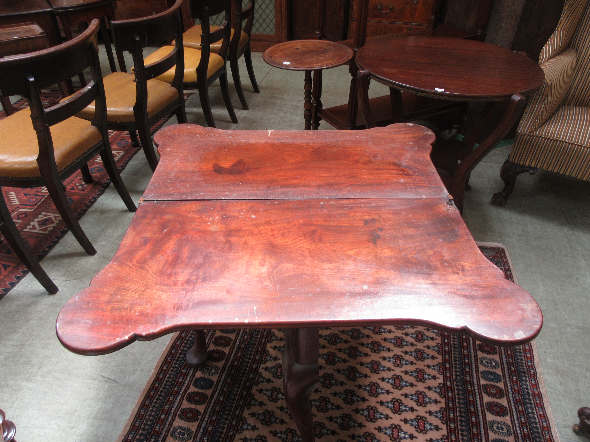 A George II mahogany tea table, the shap - Image 11 of 17