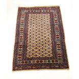 A handwoven Persian rug, the multi line