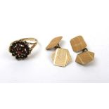 A pair of 9ct gold cufflink's having eng