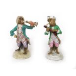 A pair of 19th century Dresden figures o