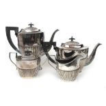 An Elizabeth II four piece silver tea an