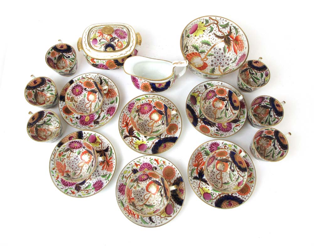 A 19th century Derby style part tea set - Image 2 of 13