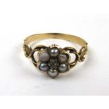 A Victorian yellow metal, diamond and se