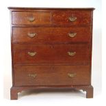 A late 18th century oak chest of two sho