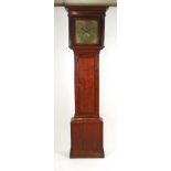An 18th century oak long case clock, the