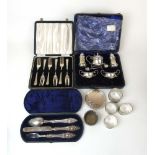 An assortment of silver items to include