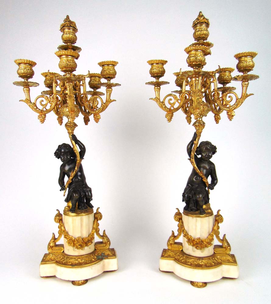 A pair of late 19th century French bronz - Bild 2 aus 3