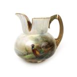 A Royal Worcester porcelain jug, of squa