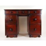 A 19th century mahogany pedestal desk, t