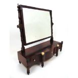 A Regency mahogany toilet mirror, the re