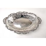 An Edwardian silver pierced dish having