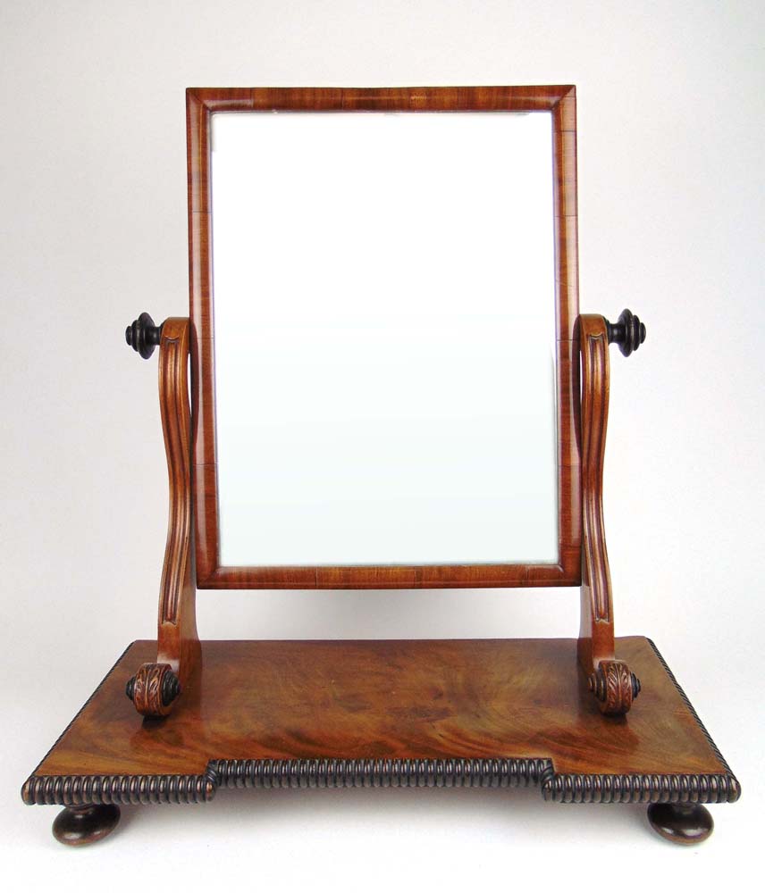 A 19th century mahogany toilet mirror, t