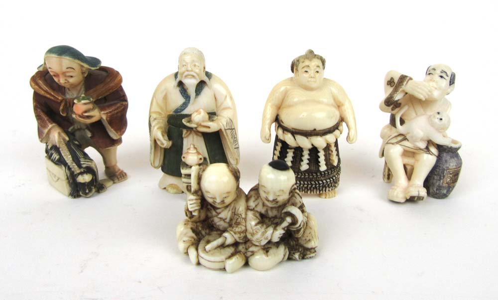 A group of five 19th century Japanese ca