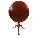 An 18th century mahogany tilt top tripod