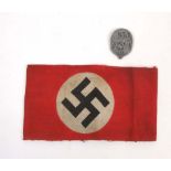 A WWII period Nazi armband together with
