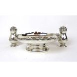 A George VI silver pedestal bowl togethe