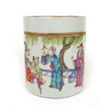 A 19th century Chinese porcelain cylindr