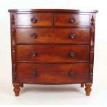 A 19th century mahogany bow front chest