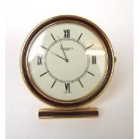 A Garrard travel/desk clock, the gold pl