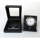 A Montblanc travel alarm clock. Quartz m