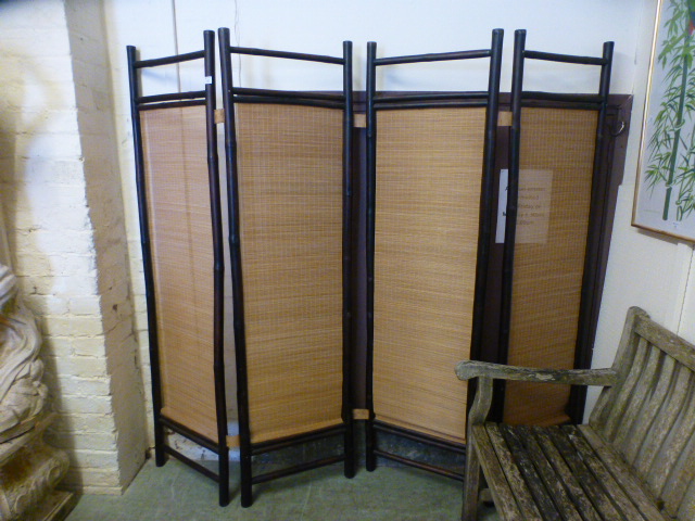 A remove bamboo four fold screen