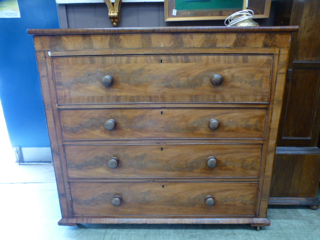 A 19th century mahogany chest of four lo
