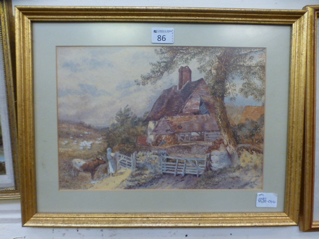 A framed and glazed watercolour of young