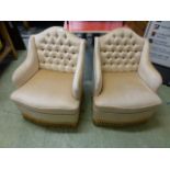 Two cut dralon fabric bedroom chairs