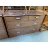 An early 20th century distressed pine ch