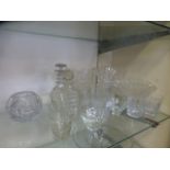 A selection of cut glassware to include