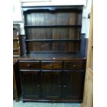 A stained pine reproduction dresser havi
