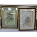 Two large framed and glazed watercolours