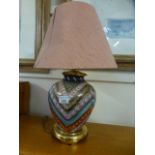 A reproduction ceramic table lamp