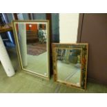 A modern rectangular gilt framed wall mi