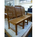 Three modern oak slatted dinning chairs