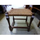 An beech framed seagrass seated stool